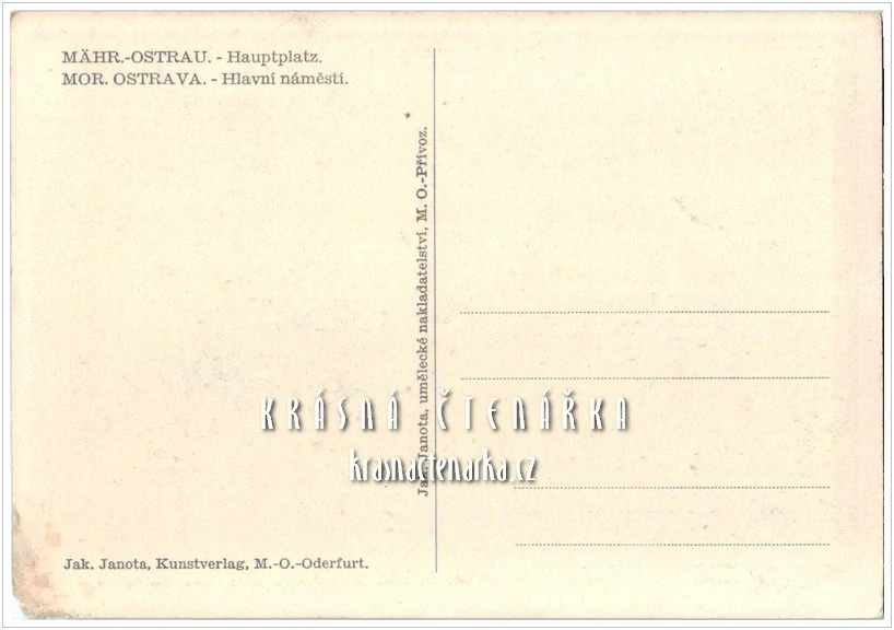 OSTRAVA na ilustrované pohlednici, Hlavní náměstí