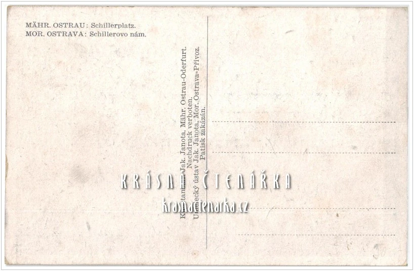 OSTRAVA na ilustrované pohlednici, Schillerovo nám.