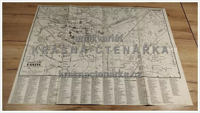 MAPA: GDAŇSK, Pharus-Plan Danzig