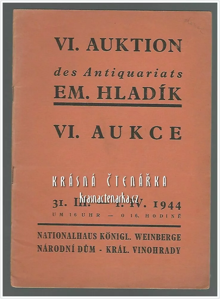 Aukční katalog, VI. KNIŽNÍ AUKCE 1944