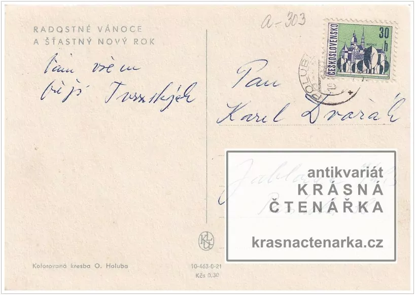 Přání VÁNOČNÍ či NOVOROČNÍ (il. Holub O.)