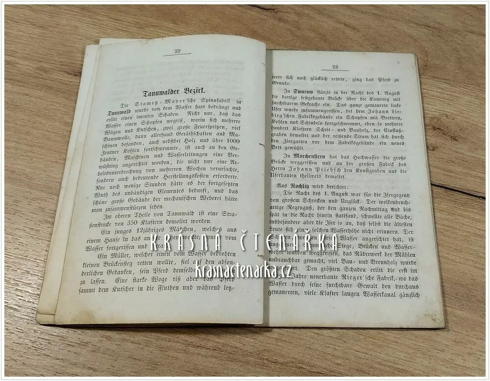 DER ÜBERSCHWEMMUNG vom 1. und 2. August 1858 im nordöstlichen Böhmen (Povodeň v severních Čechách) (Hübner August)