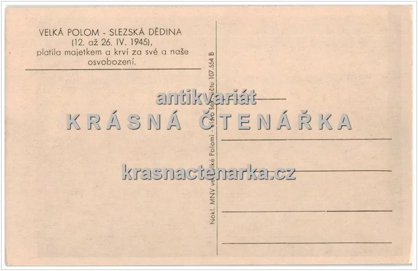 VELKÁ POLOM po osvobození v dubnu 1945