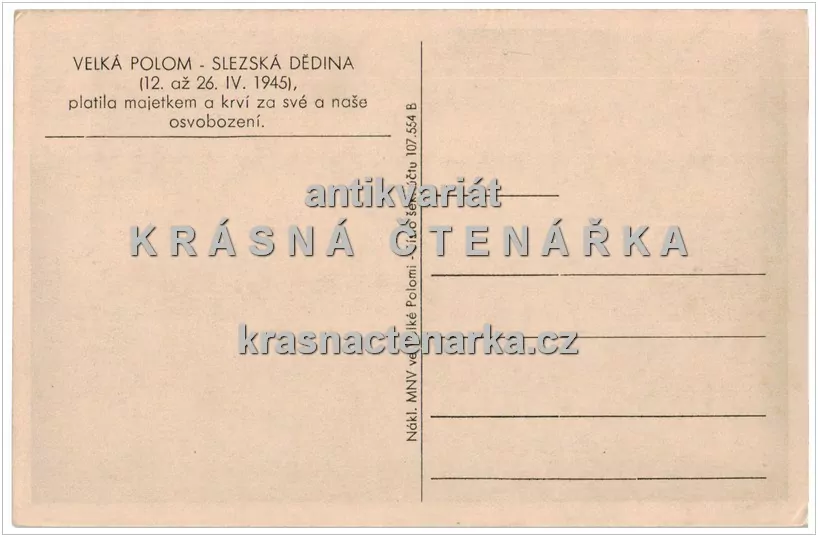 VELKÁ POLOM po osvobození v dubnu 1945