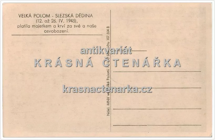 VELKÁ POLOM po osvobození v dubnu 1945