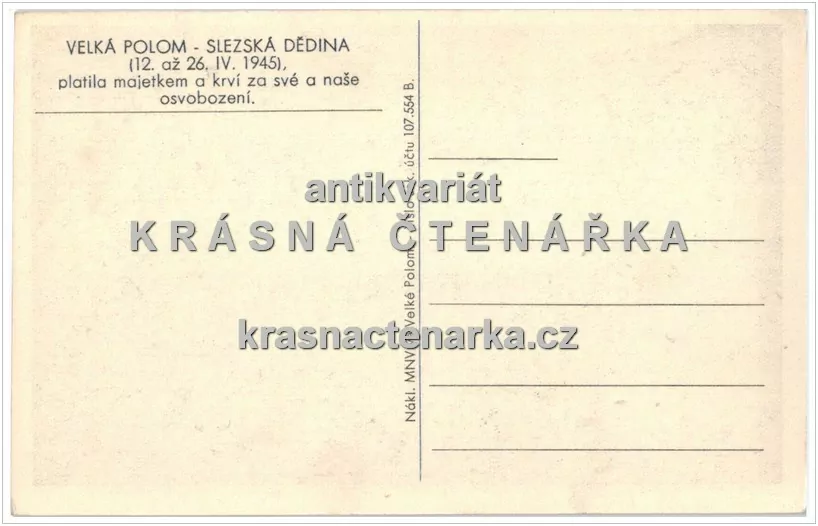 VELKÁ POLOM po osvobození v dubnu 1945