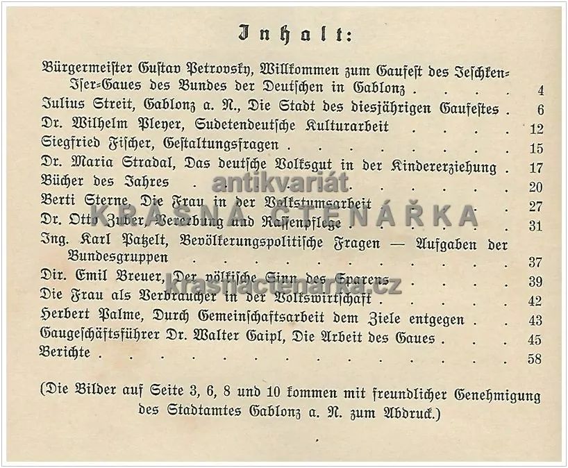 IN TREUE VEREINT, 1936 (Svaz Němců v Čechách, župa Jeschken-Iser-Gau)