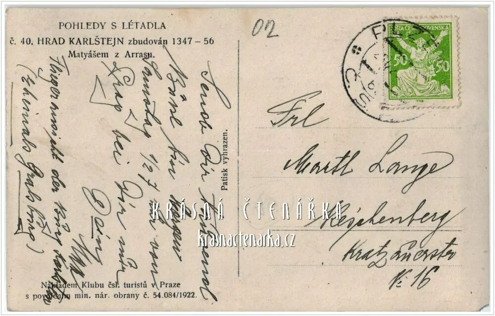 Hrad KARLŠTEJN, Pohledy z letadla