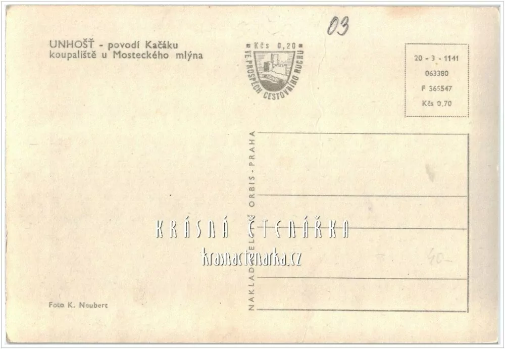 UNHOŠŤ, Koupaliště u Mosteckého mlýna