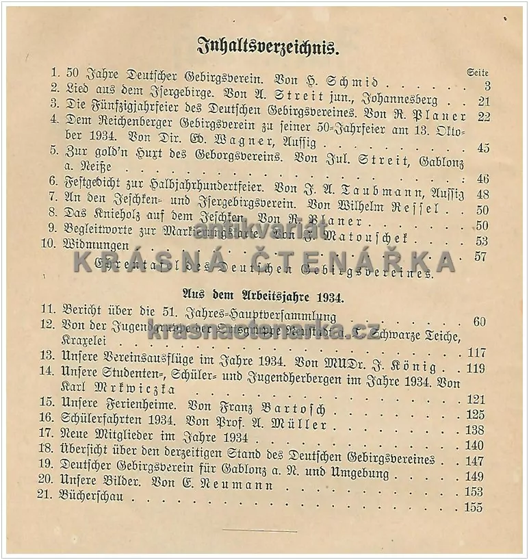 45. JAHRBUCH DES DEUTSCHEN GEBIRGSVEREINES 1935 Reichenberg u. Gablonz a/N. (Ročenka Liberec, Jablonec n/N. a okolí)