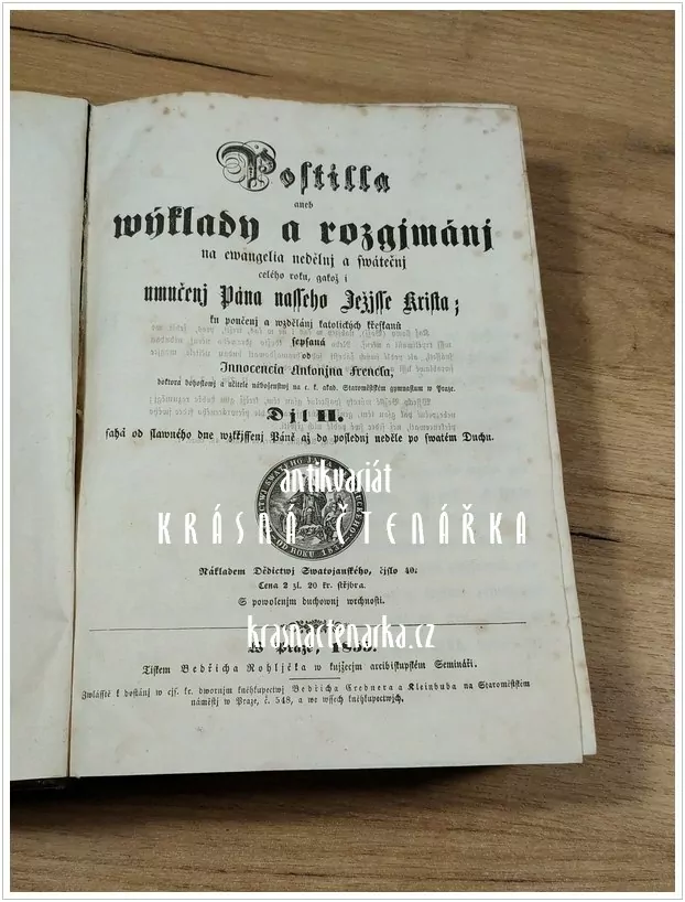 POSTILLA aneb výklady a rozjímání na evangelia ... díl II.  (Frencl Innocenc Antonín, 1855)