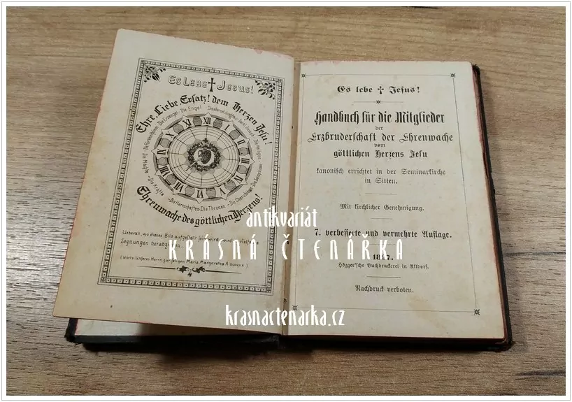 Handbuch für die Mitglieder der Erzbruderschaft der Ehrenwache vom göttlichen errichtet in der Seminarkirche in Sitten, vydáno 1897