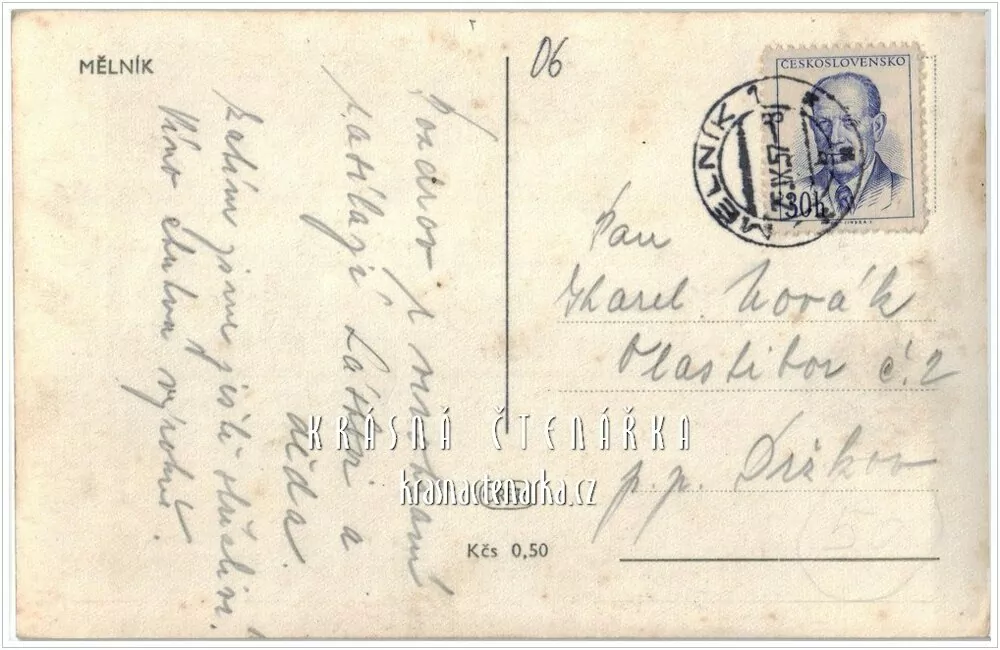 MĚLNÍK, Spořitelna a pohled do Pražské ulice