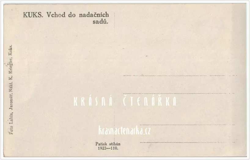 KUKS (Vchod do nadačních sadů)