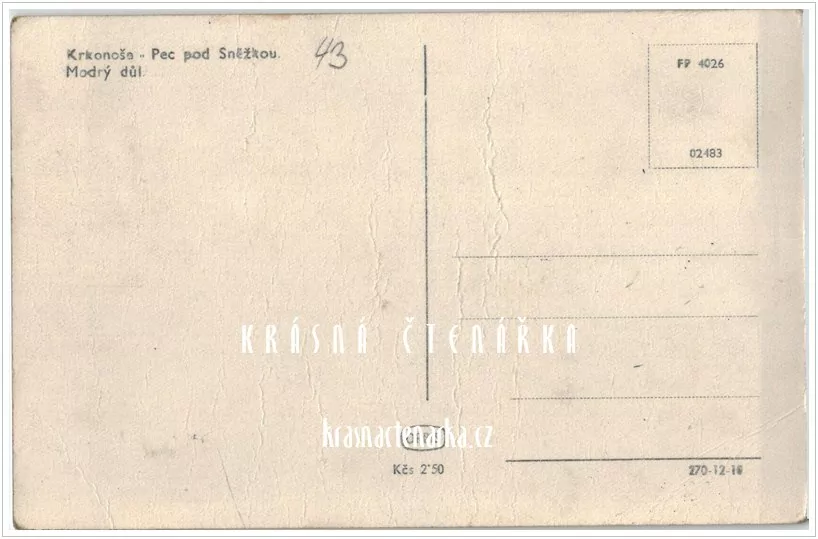 PEC POD SNĚŽKOU - MODRÝ DŮL