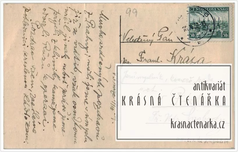 PRAHA, Národní divadlo /ručně malovaná pohlednice)