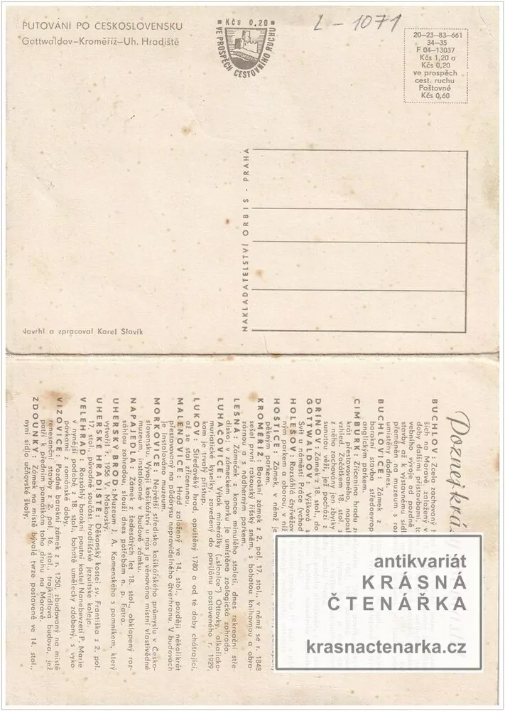 GOTTWALDOV - KROMĚŘÍŽ - UHERSKÉ HRADIŠTĚ (mapa)