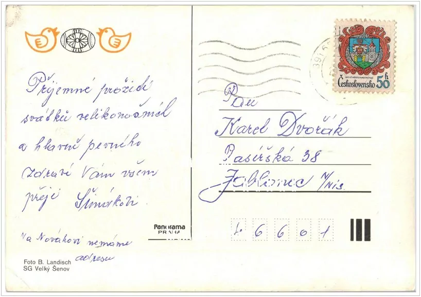 Přání VELIKONOČNÍ (f-506)