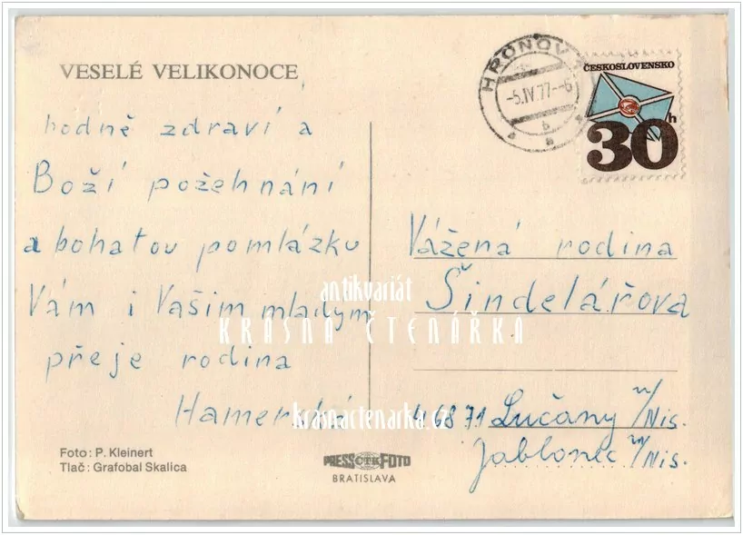 Přání VELIKONOČNÍ (f-531)