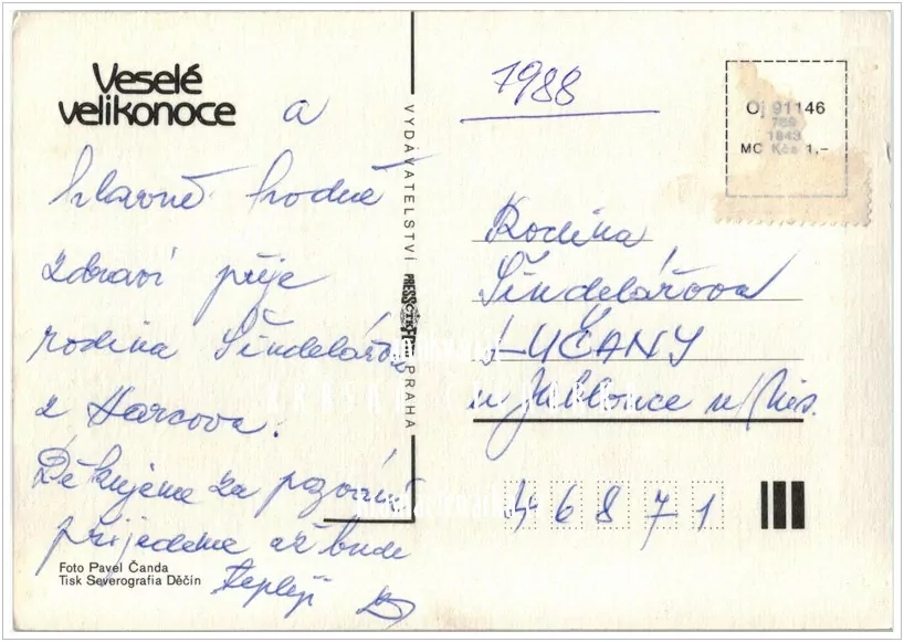 Přání VELIKONOČNÍ (f-579)