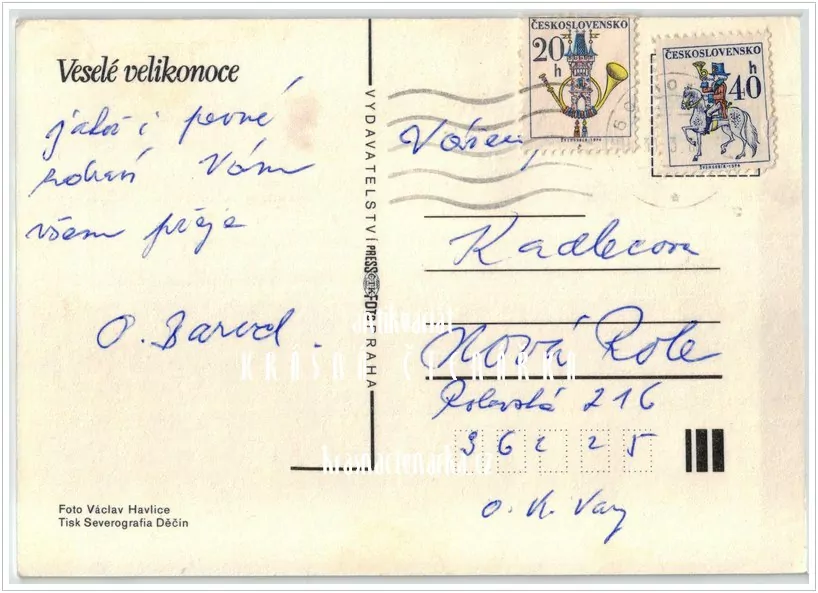 Přání VELIKONOČNÍ (f-578)