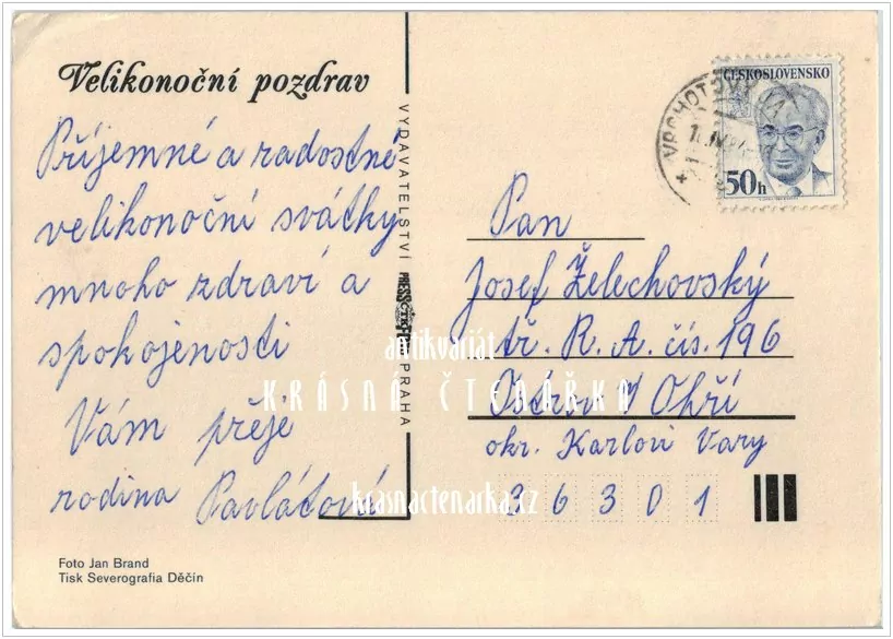 Přání VELIKONOČNÍ (f-568)