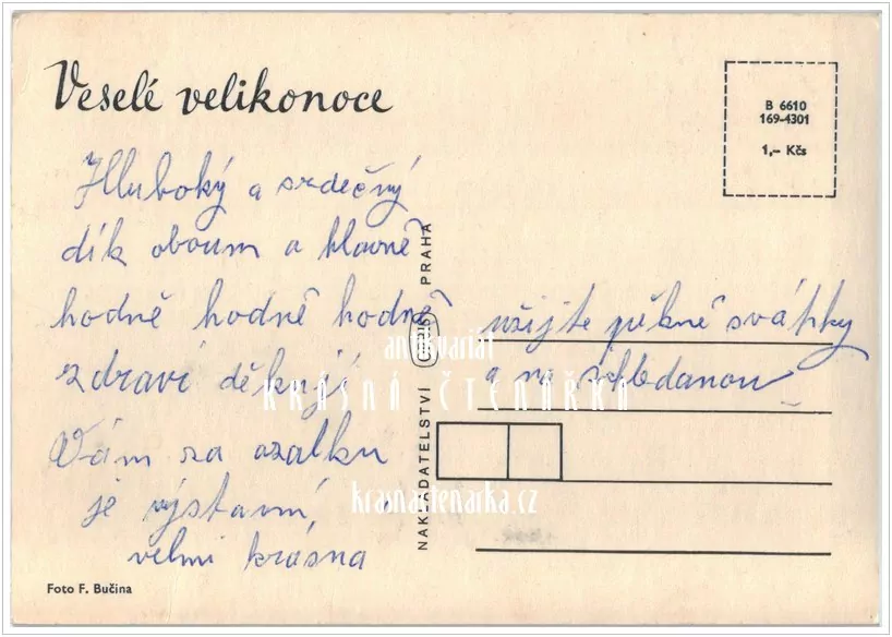 Přání VELIKONOČNÍ (f-565)