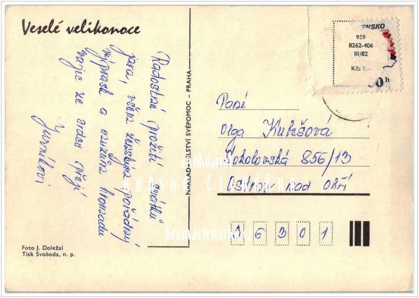 Přání VELIKONOČNÍ (f-559)