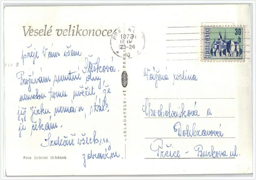 Přání VELIKONOČNÍ (f-589)