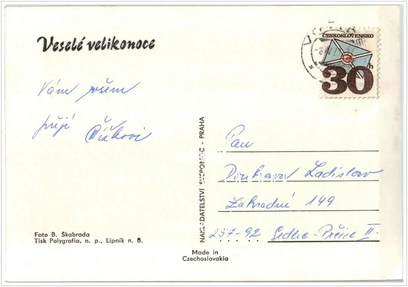 Přání VELIKONOČNÍ (f-597)