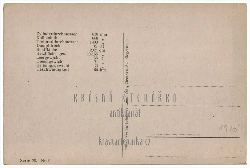LOKOMOTIVA BORSIG GmbH z roku 1921