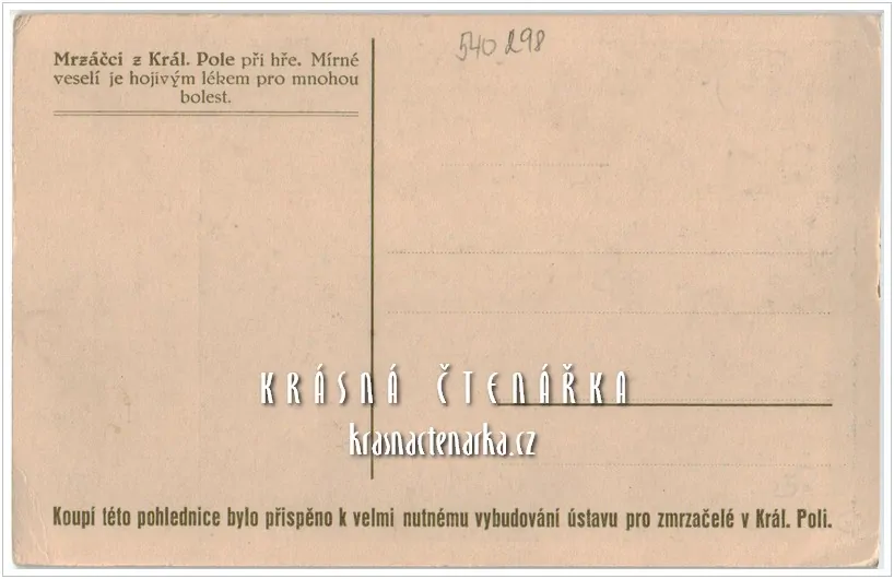 BRNO, Mrzáčci z Králova Pole - charitativní pohlednice