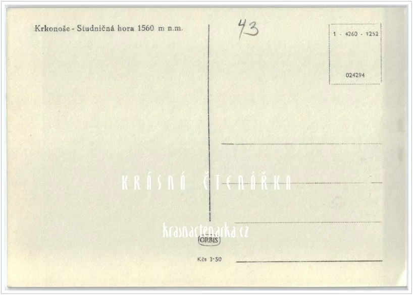 KRKONOŠE, Studniční hora i s lyžaři