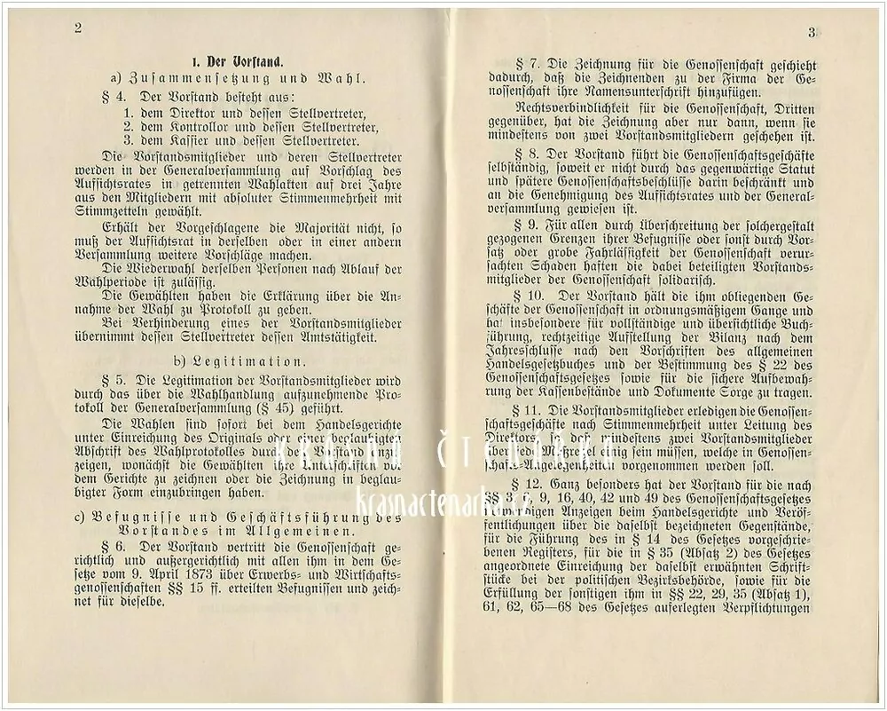 STATUT UND GESCHÄFTS-ORDNUNG für den Gegenseitigen Vorschußverein in Reichenberg