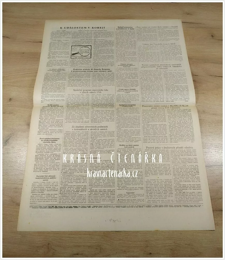 RUDÉ PRÁVO, číslo z 7.3. 1953, Náš lid ještě jednotnější a bdělejší ponese dále vítězný Stalinův prapor