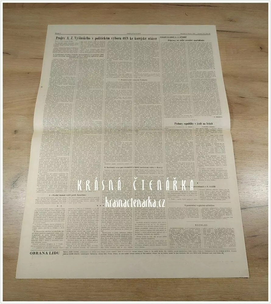 OBRANA LIDU, číslo 56 z 7.3. 1953, Bulletin o zdravotním stavu J. V. Stalina ve dvě hodiny dne 4. března 1953