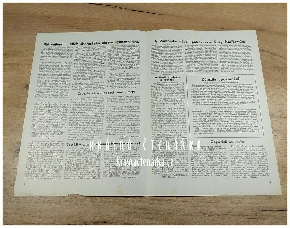 LIBERECKÝ KRAJ, časopis Lidové správy, číslo vydané k úmrtí J. V. Stalina