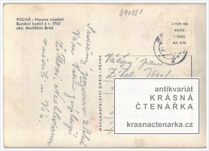 POLNÁ, Husovo náměstí a kostel Nanebevzetí Panny Marie