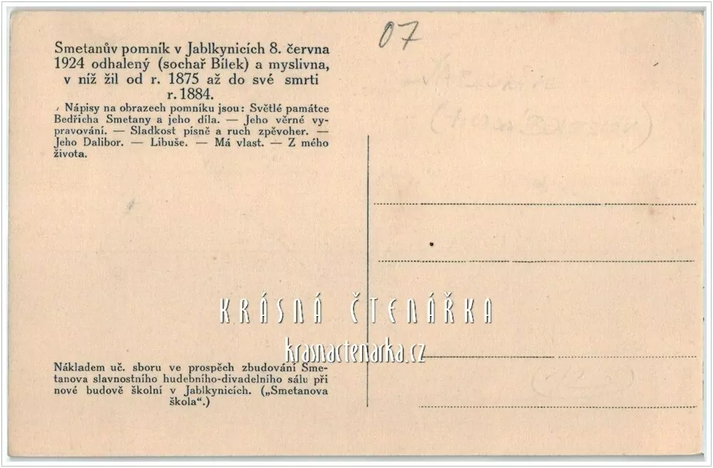 JABKENICE, Památník Bedřicha Smetany