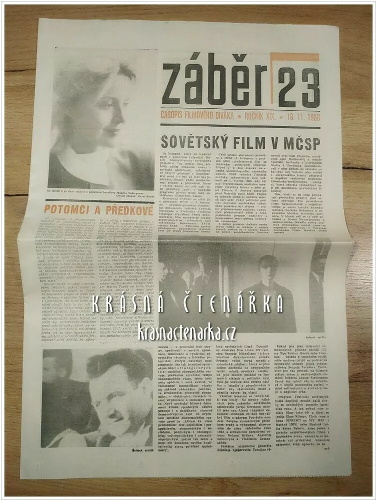 Časopis filmového diváka ZÁBĚR 1986/23 ... a Magda Vášáryová 
