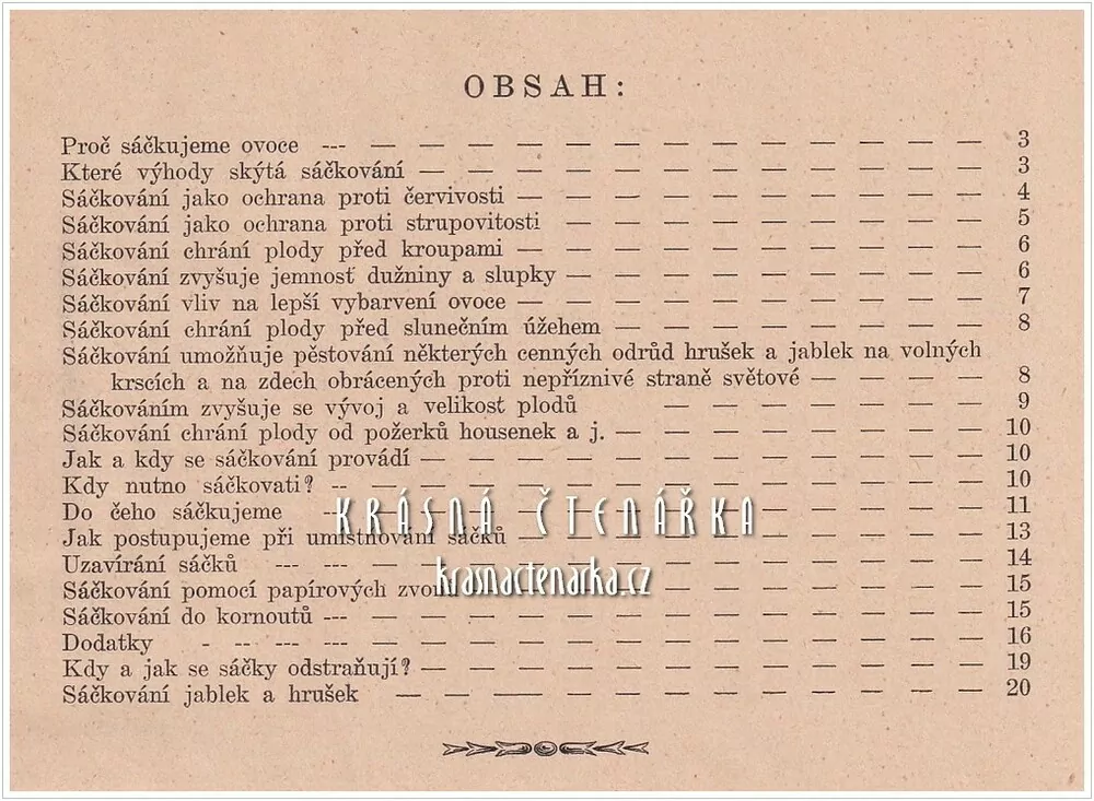 SÁČKOVÁNÍ OVOCE (Černík J. V.)