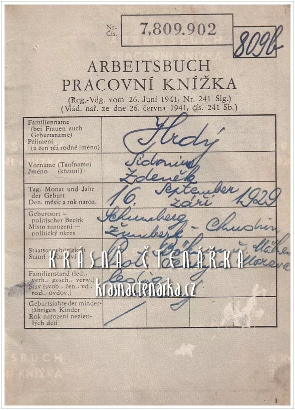 PRACOVNÍ KNÍŽKA, Protektorát Čechy a Morava