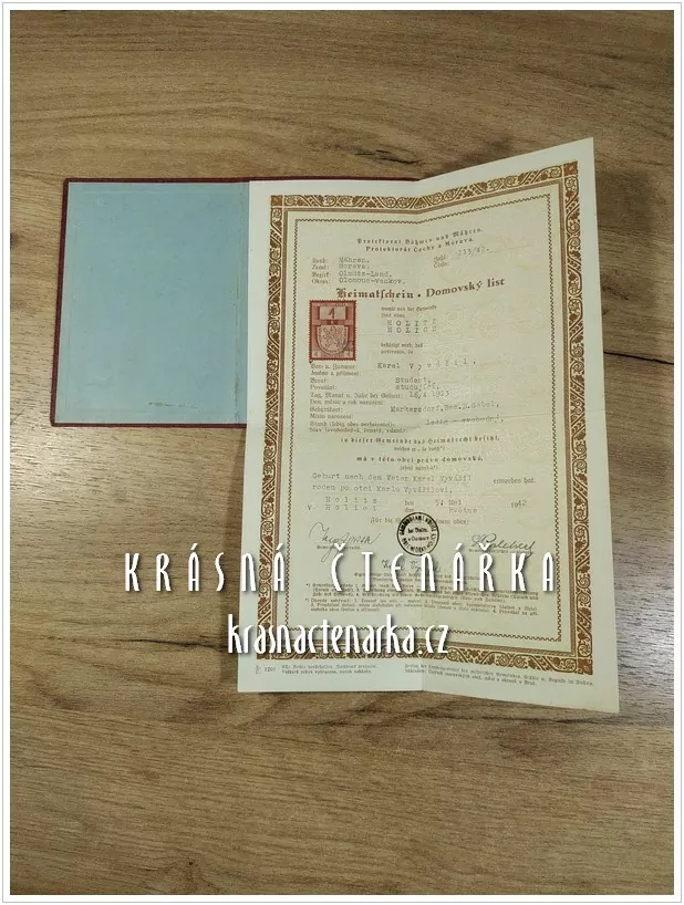 DOMOVSKÝ LIST získaný narozením po otci, Holice