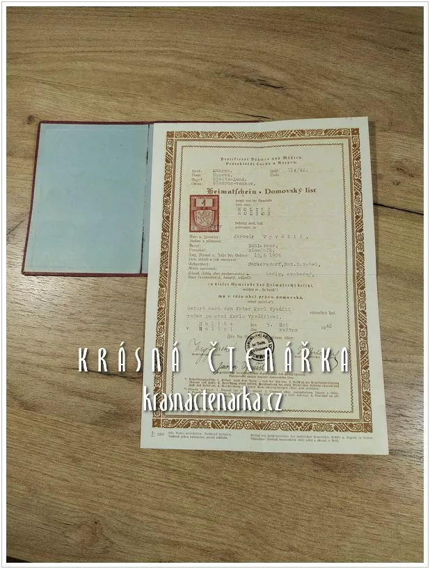 DOMOVSKÝ LIST získaný narozením po otci, Holice