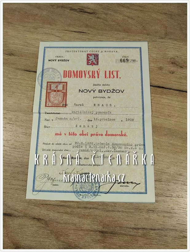 DOMOVSKÝ LIST na právo domovské, Nový Bydžov