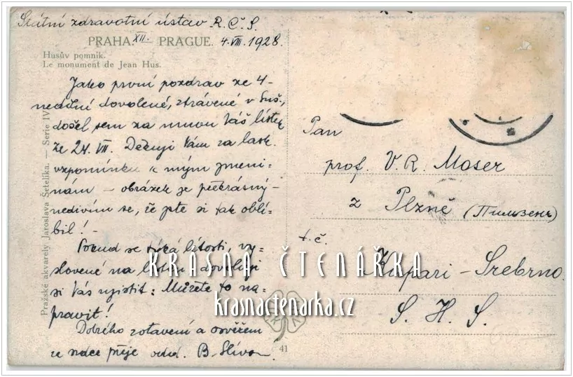 PRAHA, Staroměstské náměstí a pomník mistra Jana Husa (il. Šetelík Jaroslav)