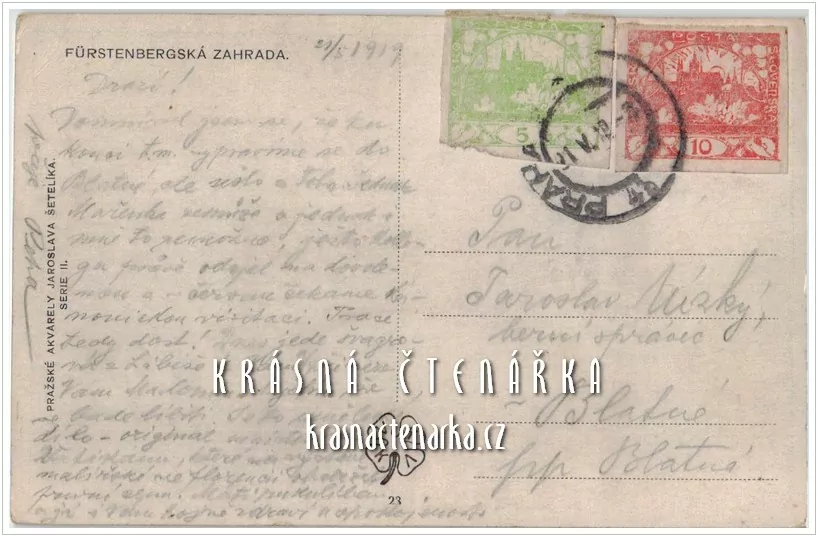 PRAHA, Velká Fürstenberská zahrada (il. Šetelík Jaroslav)