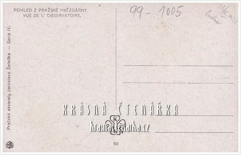 PRAHA, Pohled z Pražské hvězdárny (il. Šetelík Jaroslav)