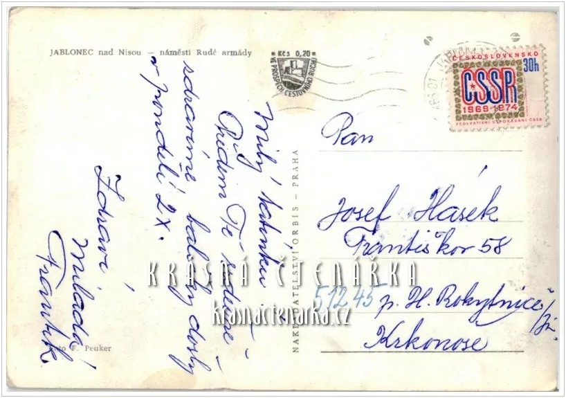 JABLONEC NAD NISOU, Pomník Rudoarmějce na Rudém náměstí, nyní Horní nám.