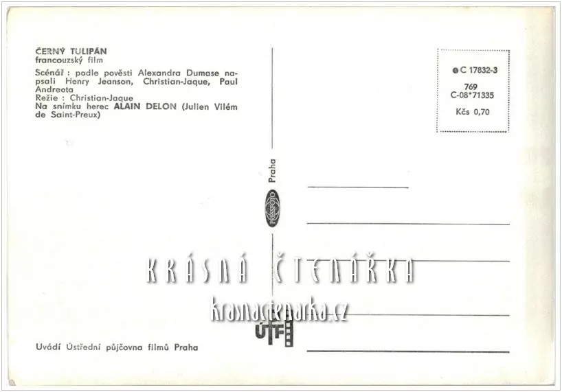 Film ČERNÝ TULIPÁN, Alain Delon 